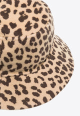 Leopard Print Wool Bucket Hat