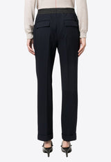 Straight Leg Wool-Blend Pants