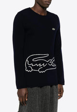 X Lacoste Intarsia Knit Logo Sweater