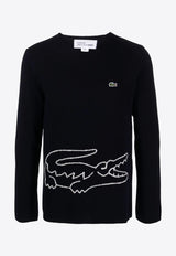 X Lacoste Intarsia Knit Logo Sweater