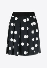 Polka Dot Pleated Mini Skirt