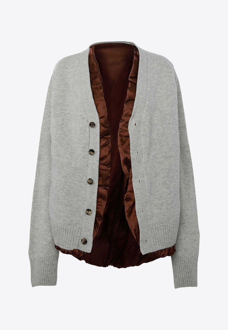 Satin-Lined Wool Cardigan