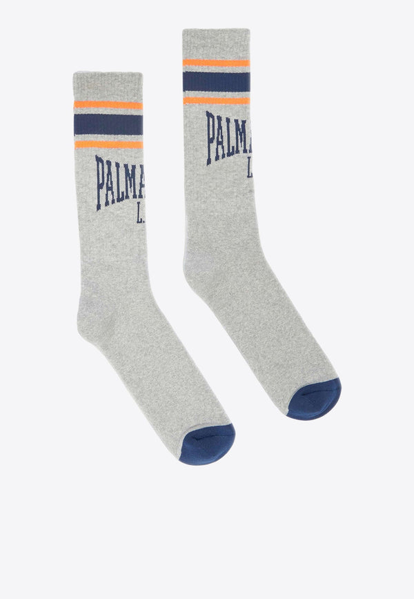 College Intarsia Knit Logo Socks