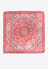 Paisley Print Tie-Dye Silk Foulard