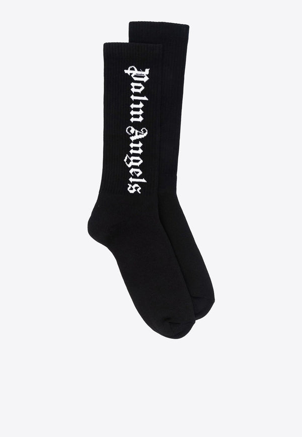 Intarsia Knit Logo Socks