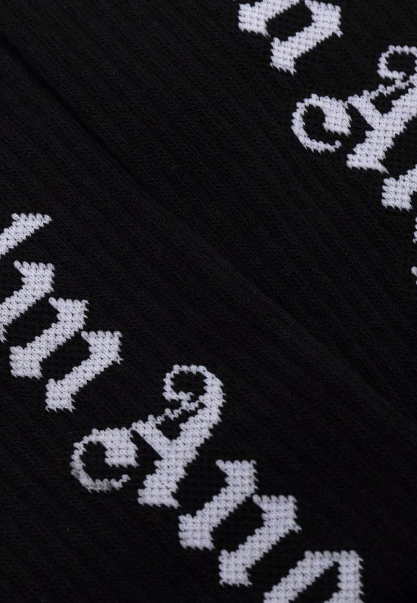 Intarsia Knit Logo Socks