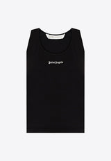 Logo Embroidered Ribbed Tank Top