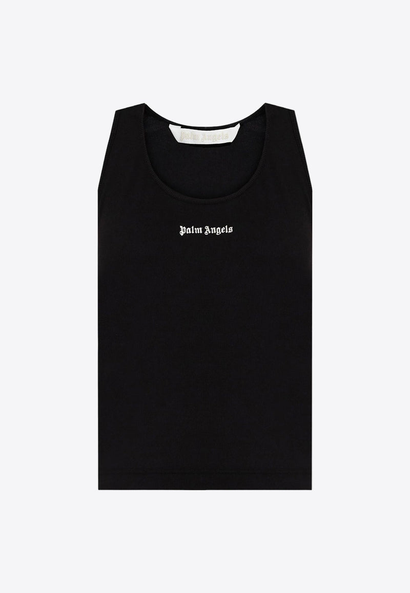 Logo Embroidered Ribbed Tank Top