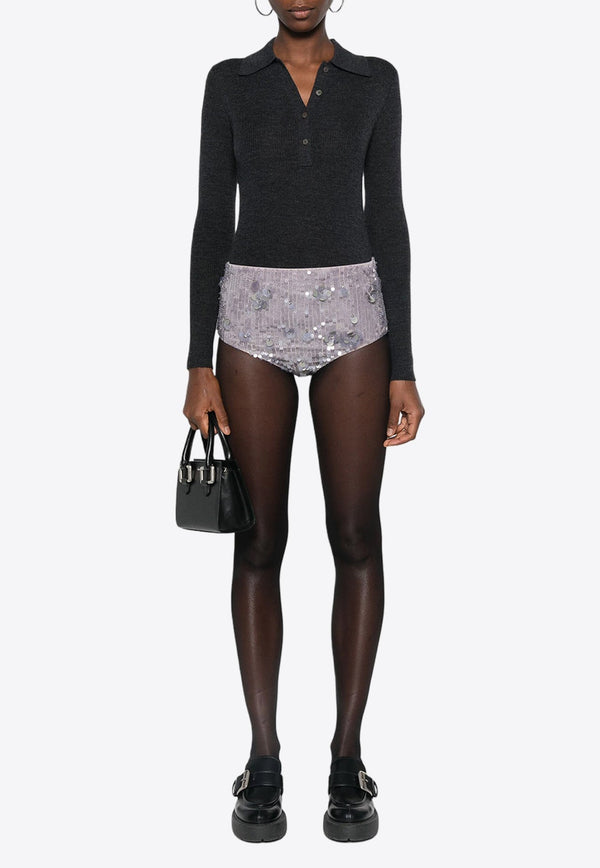 Glow Sequined Mini Shorts