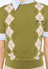 Argyle Knit Cashmere Top