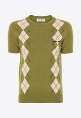 Argyle Knit Cashmere Top