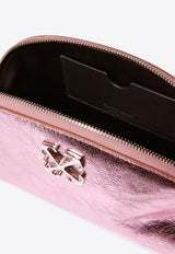 Arcade Metallic Leather Vanity Pouch