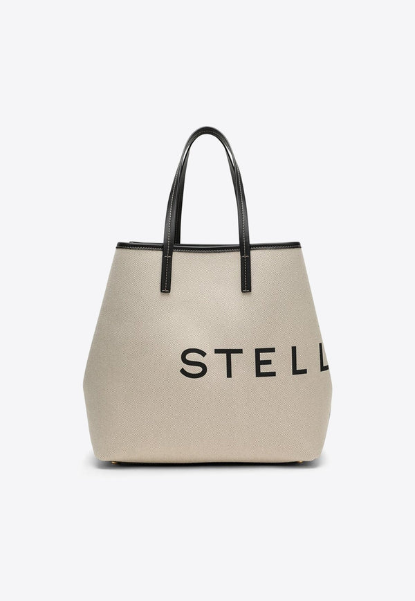 Logo Print Canvas Tote Bag