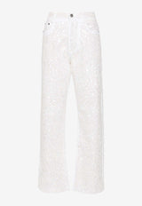 Guff Sequined Straight Jeans