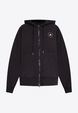 Logo Print Zip-Up Hooded Jacket