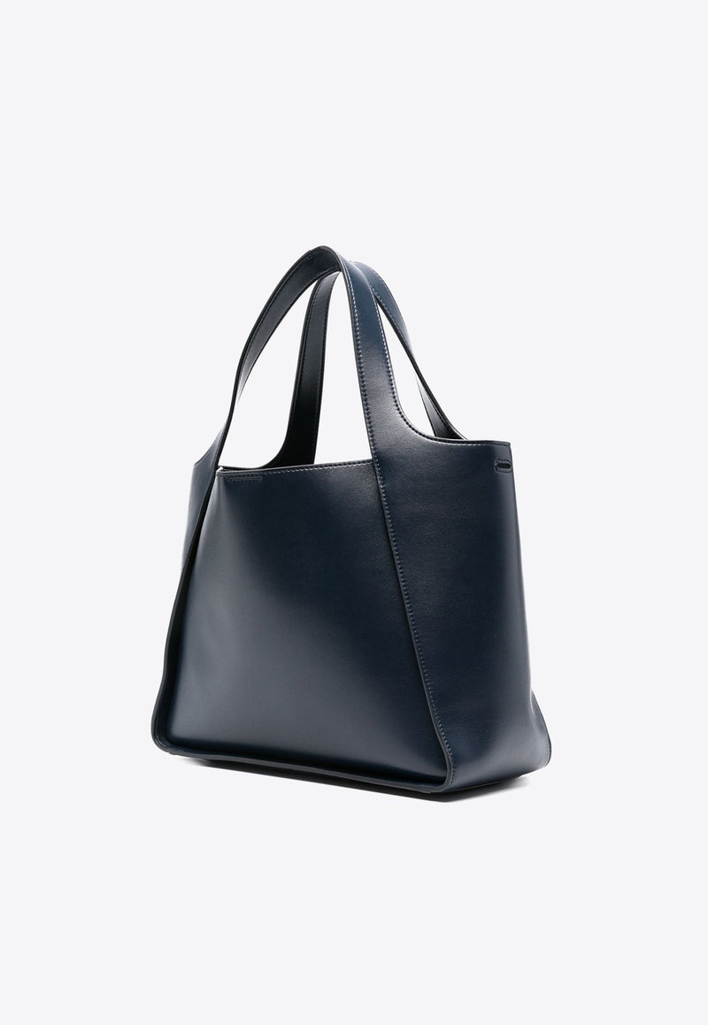 Perforated Logo Faux Leather Tote Bag