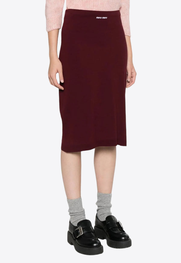 Logo Jacquard Viscose Pencil Skirt