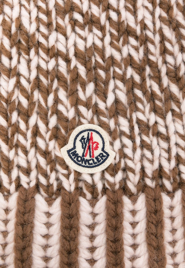 Logo Patch Knitted Wool Beanie