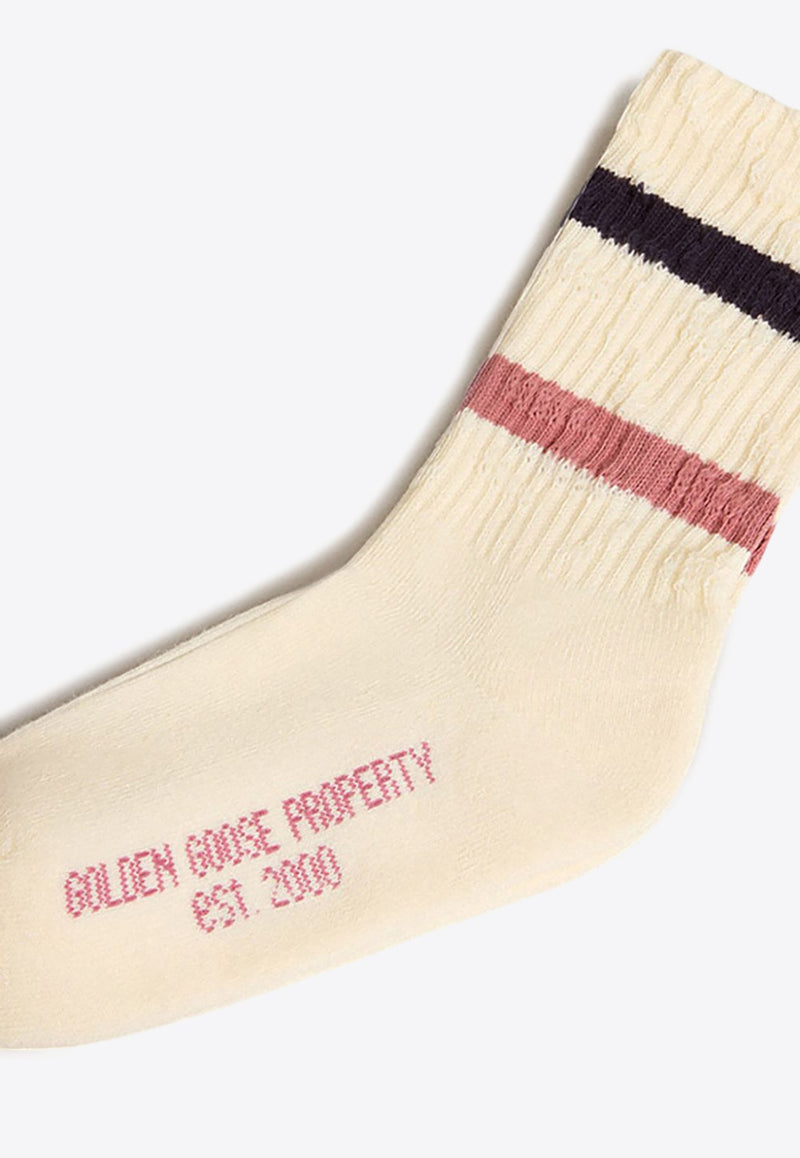 Stripe Logo Knit Socks