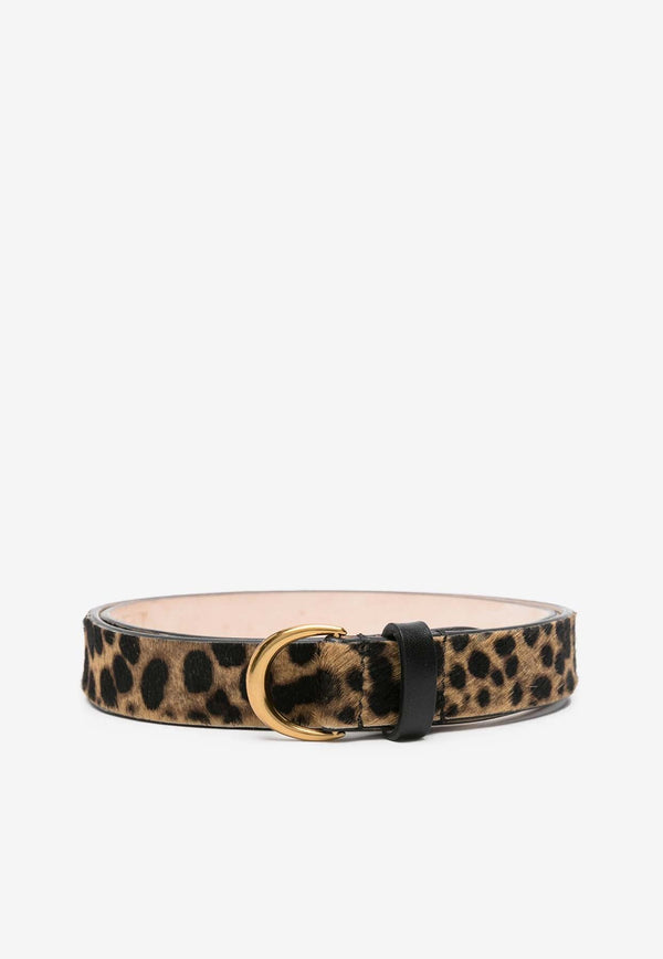 Luno Leopard Print Leather Belt