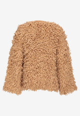 Faux-Fur Jacket with Cut-Out