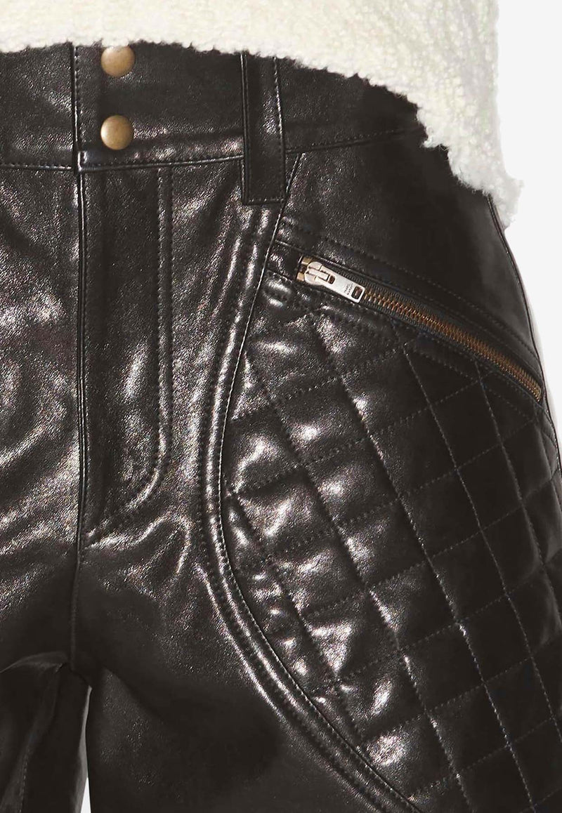 Candice Mini Shorts in Quilted Leather