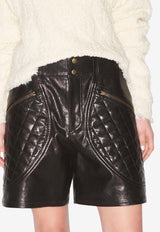 Candice Mini Shorts in Quilted Leather