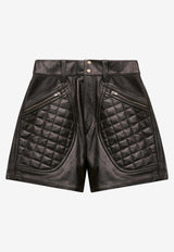 Candice Mini Shorts in Quilted Leather