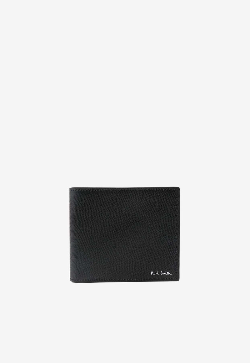 Logo Stamp Leather Bi-Fold Wallet