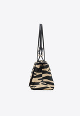 The Large Zebra Haircalf Shoulder Bag