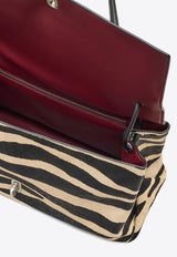 The Large Zebra Haircalf Shoulder Bag