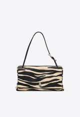 The Large Zebra Haircalf Shoulder Bag