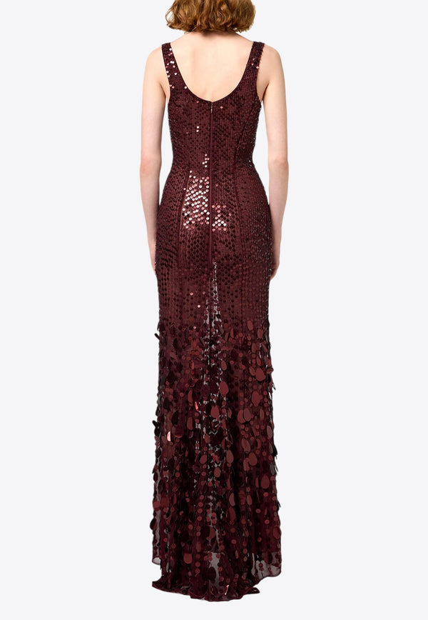 Sequined Georgette Maxi Dress