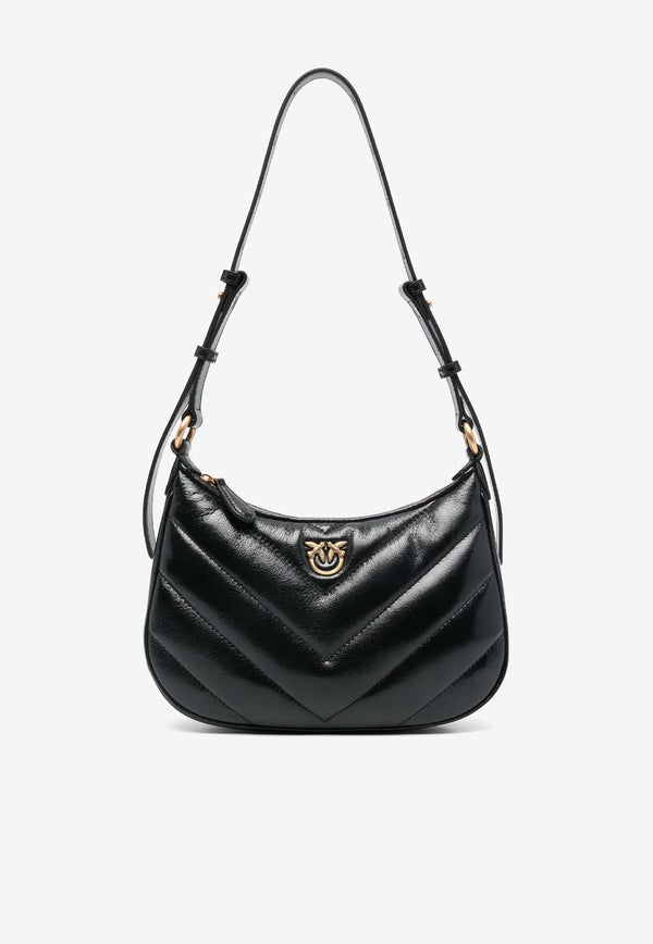 Half Moon Quilted Leather Shoulder Bag