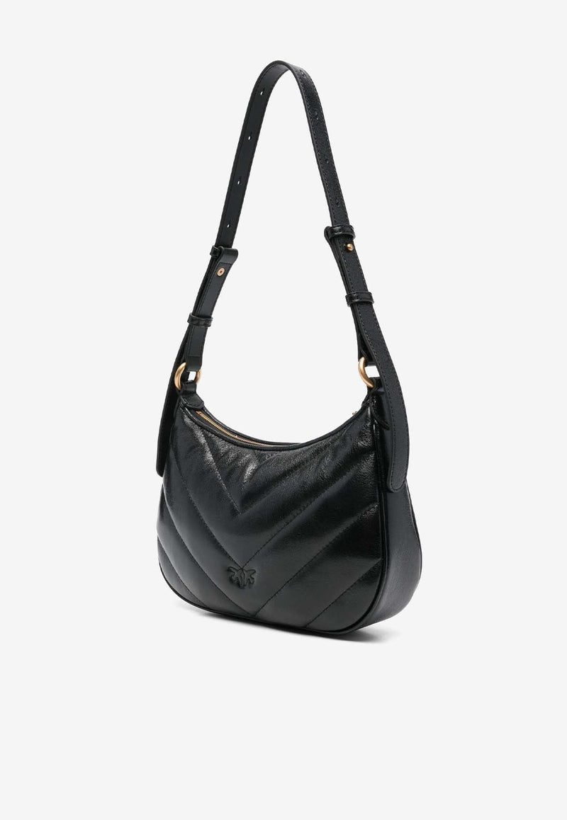 Half Moon Quilted Leather Shoulder Bag