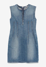 Sleeveless Mini Denim Dress