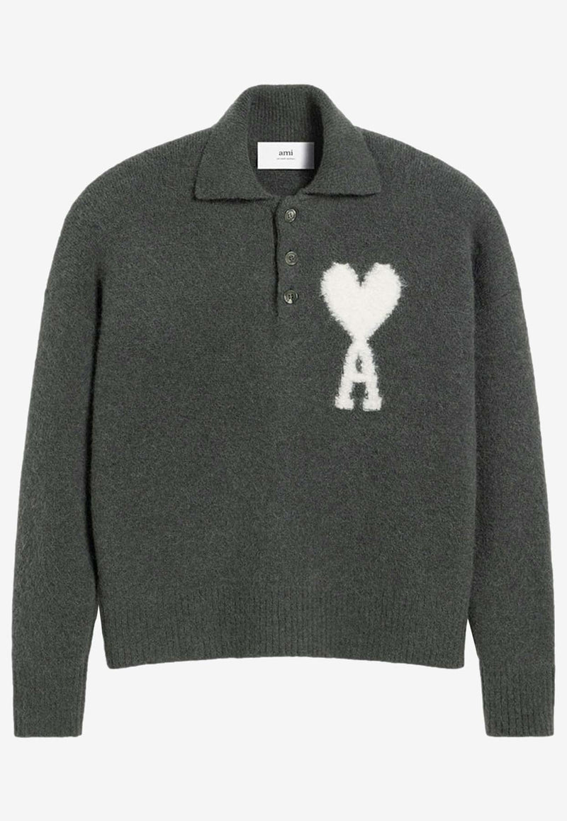 Ami De Coeur Wool-Blend Polo Sweater