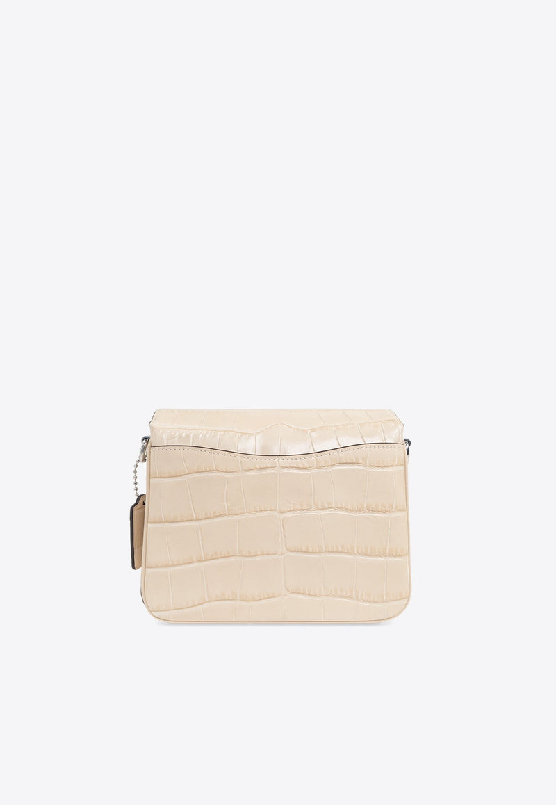 Cassie 19 Croc-Embossed Leather Crossbody Bag