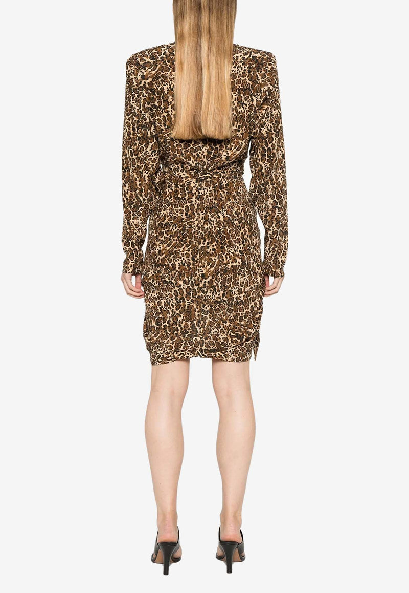 Cleora Leopard Print Mini Dress