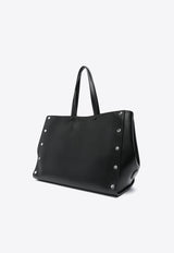 Large Faux Leather Studded Tote Bag