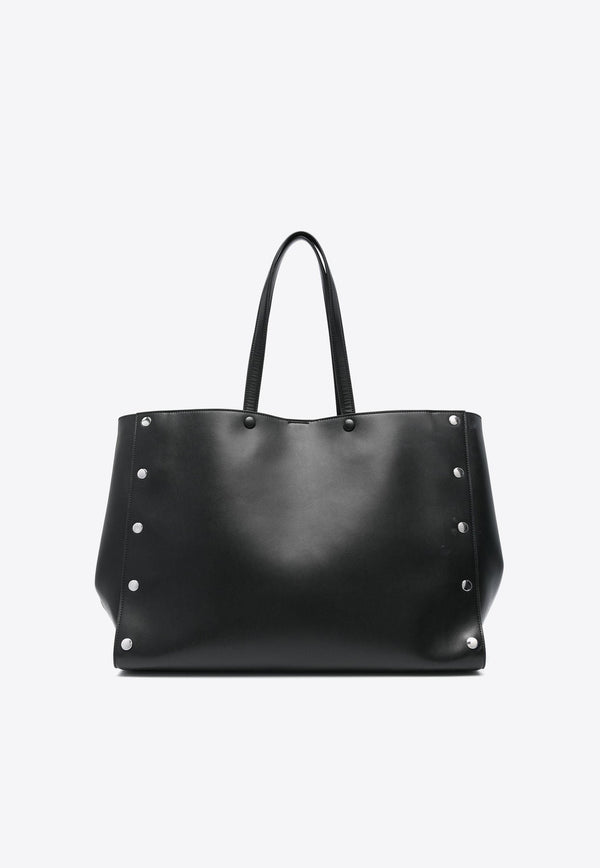 Large Faux Leather Studded Tote Bag