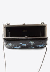 Floral Print Patent Leather Clutch