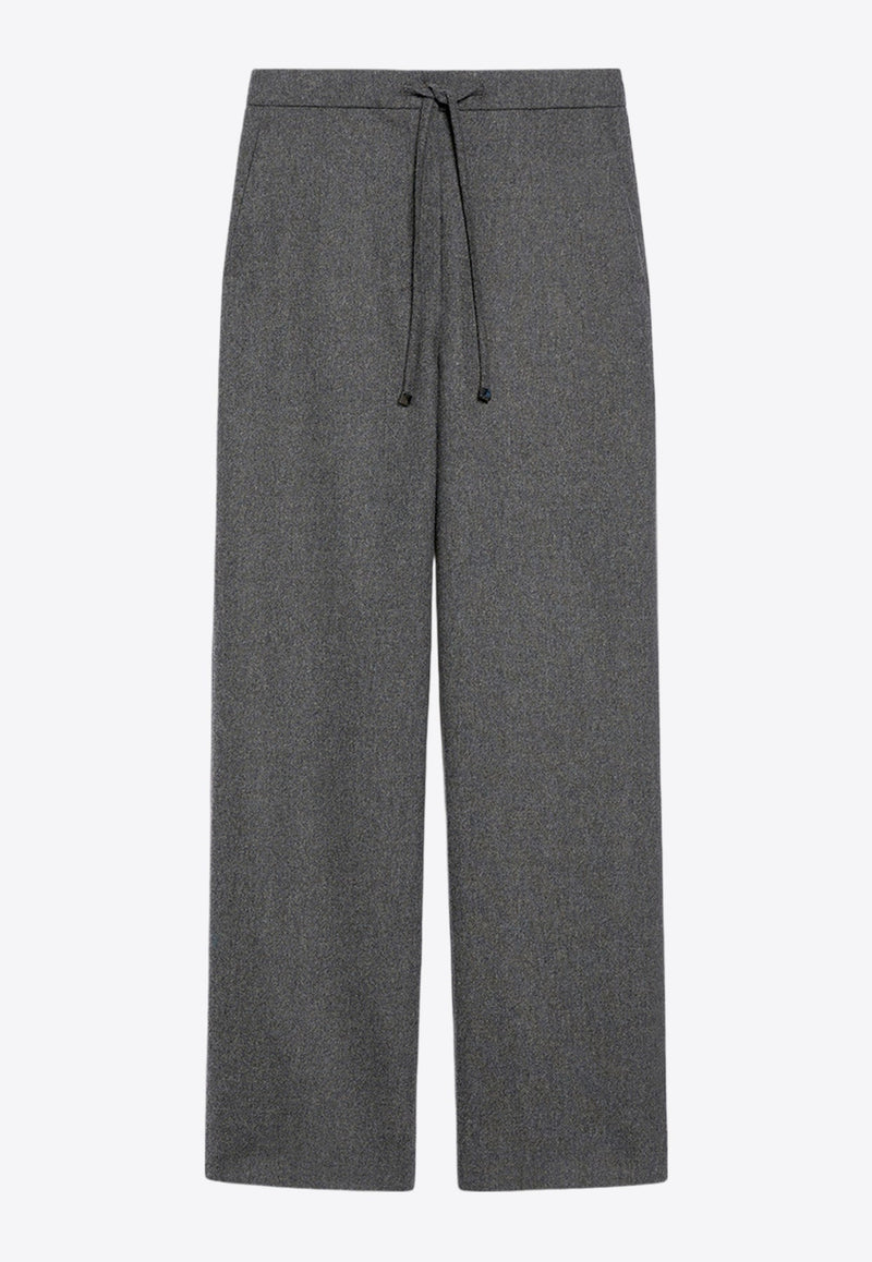 Floria Flannel Straight-Leg Pants