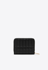 Quilted Leather Zip-Around Wallet