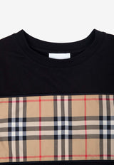 Girls Checked Crewneck T-shirt