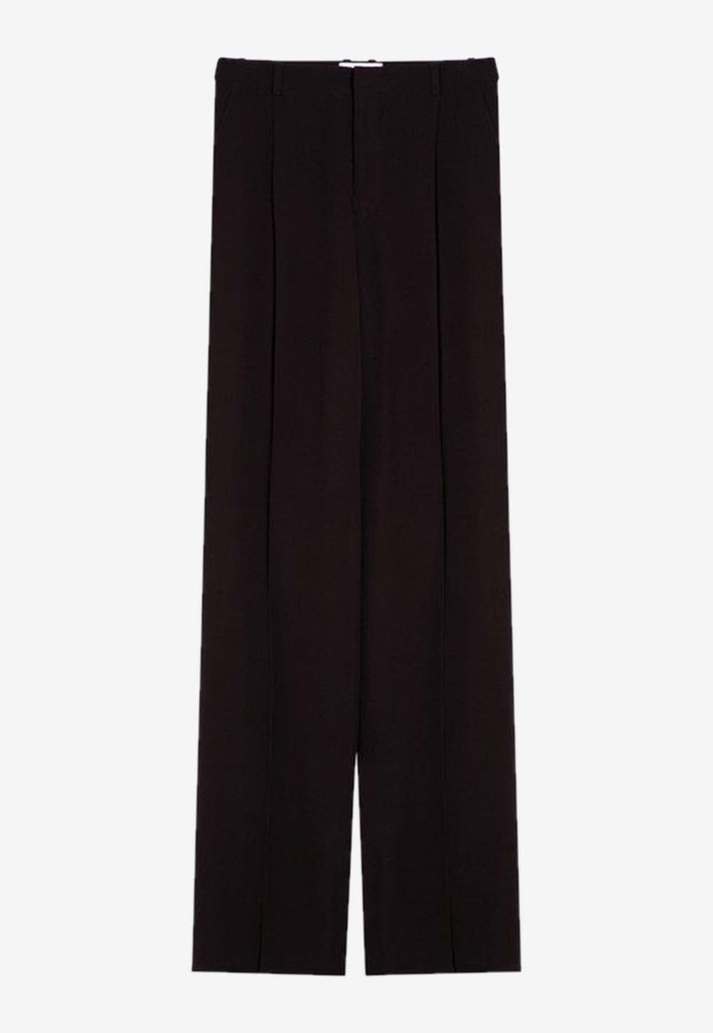 Straight-Leg Silk Crêpe Pants