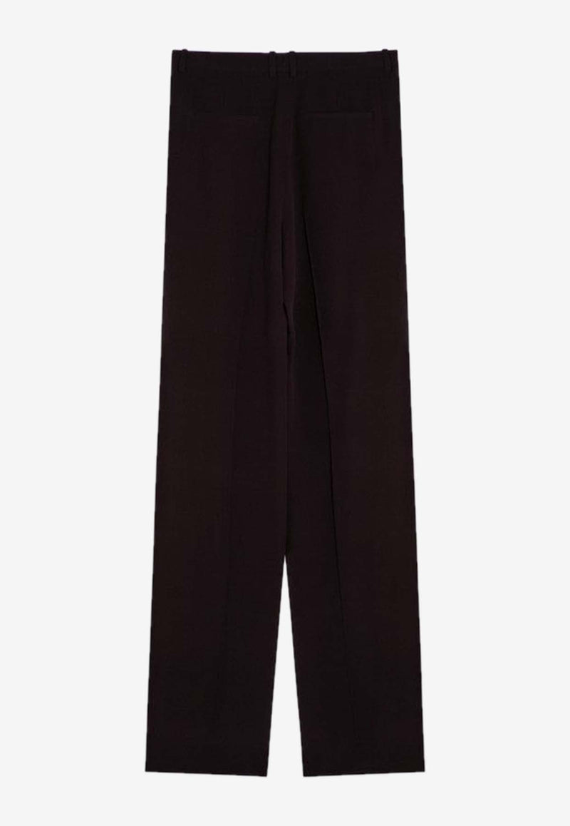 Straight-Leg Silk Crêpe Pants