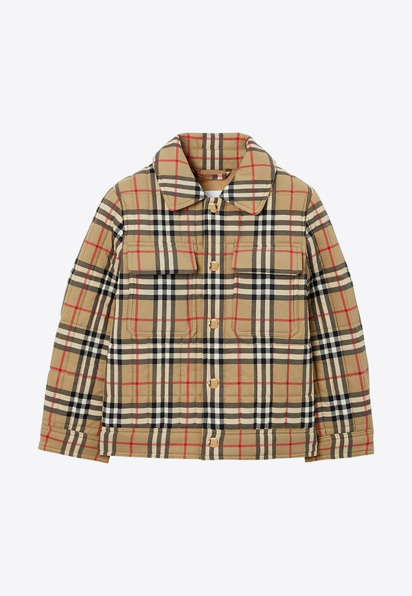 Boys Vintage Check Quilted Jacket