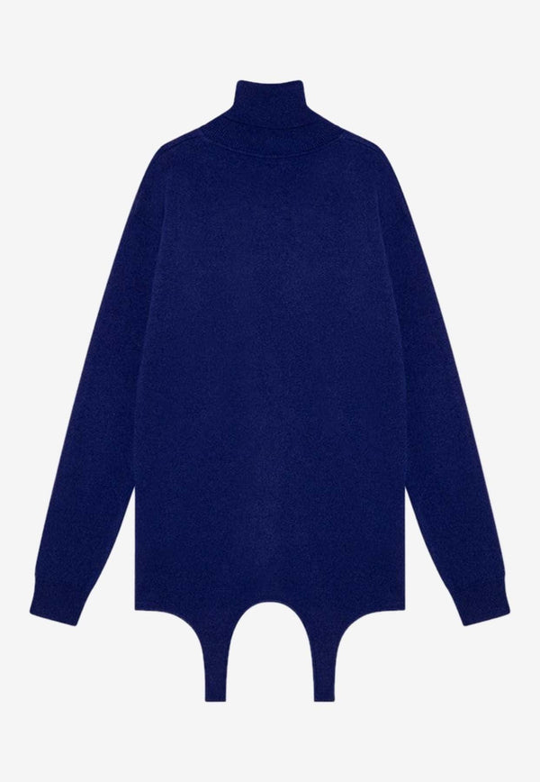 Turtleneck Cashmere Sweater with Garter