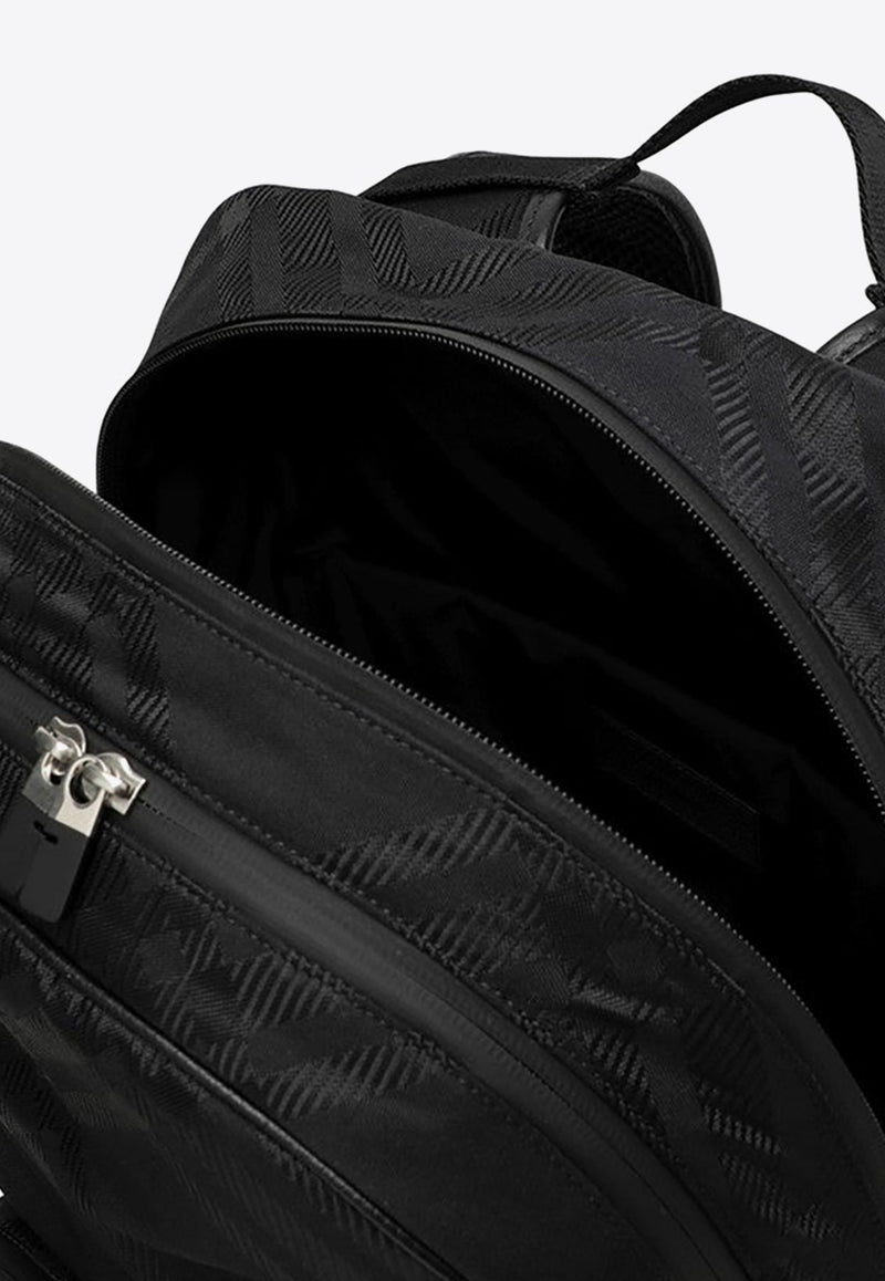 Check Jacquard Nylon Backpack